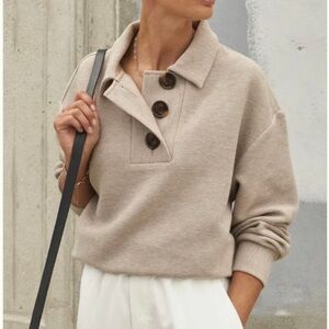 Varley Andale 3 Button Sweater/Top sz M